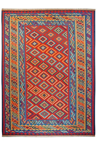  Perzsa Kilim Qashqai Szőnyeg 308X410 Sötétpiros/Sötétlila