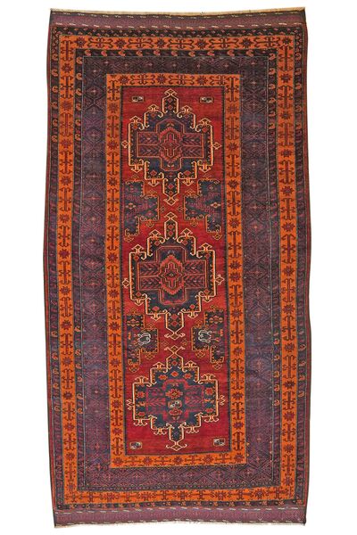 Kurdi Vloerkleed 176X322 Donkerrood/Zwart Wol, Perzië/Iran