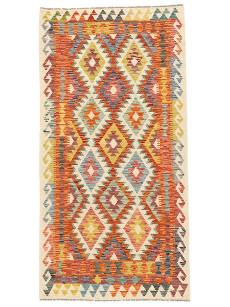  Oriental Kilim Afghan Old Style Rug 105X207 Orange/Red Wool, Afghanistan Carpetvista