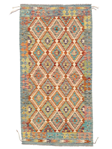  Kilim Afghan Old Style Rug 102X199 Green/Brown Carpetvista