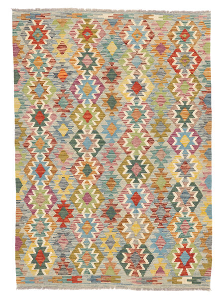  Kilim Afgán Old Style 126X176 Gyapjúszőnyeg Zöld/Barna Kicsi Carpetvista