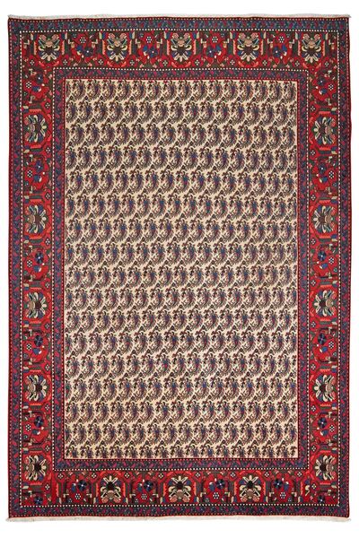  Persian Abadeh Rug 202X301 Black/Dark Red (Wool, Persia/Iran)