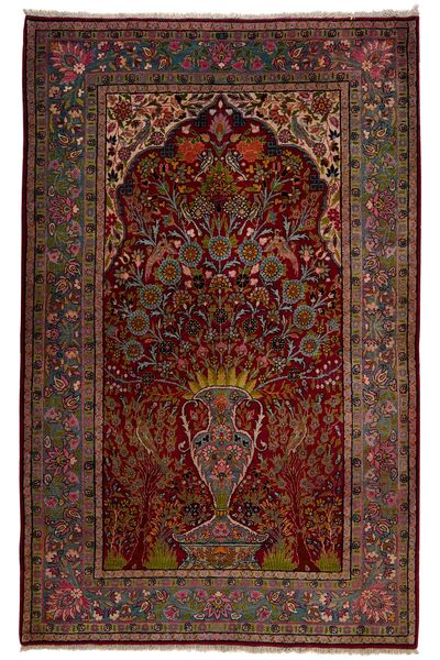  Isfahan Silk Warp Rug 145X230 Persian Wool Black/Dark Red Small