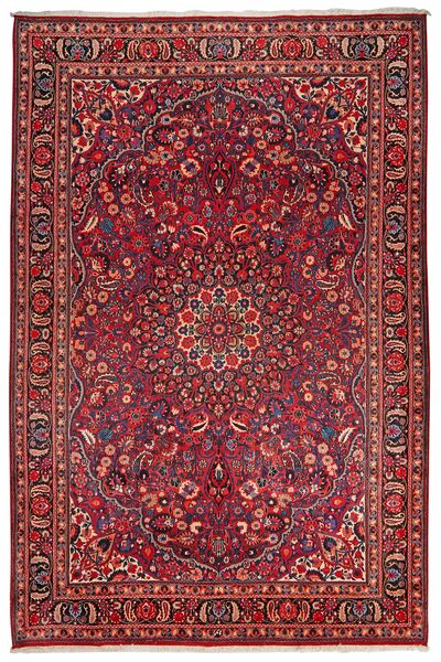  217X327 Moud Rug Dark Red/Black Persia/Iran