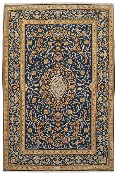  Oriental Keshan Rug 133X202 Black/Brown Wool, Persia/Iran