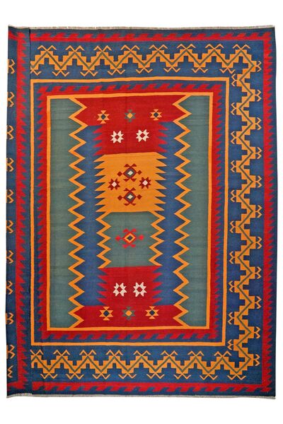 Χαλι Kilim Qashqai 325X399 Μαύρα/Σκούρο Κόκκινο Μεγαλα ( Περσικά/Ιρανικά)