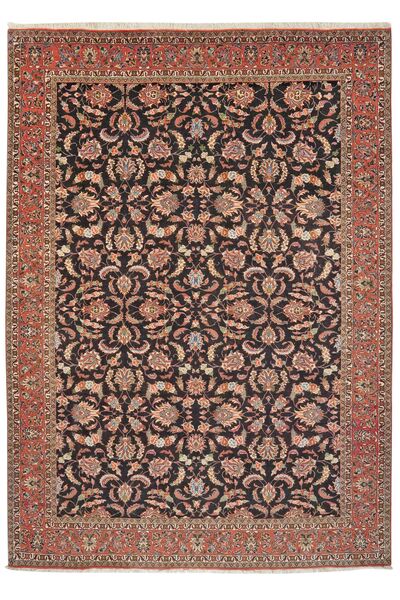  Persian Bidjar With Silk Rug 176X248 Brown/Black