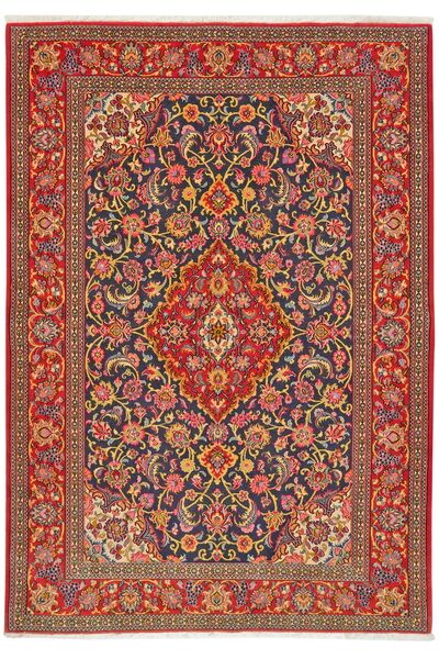 Qum Kork/Silk Rug 140X200 Dark Red/Brown Wool, Persia/Iran