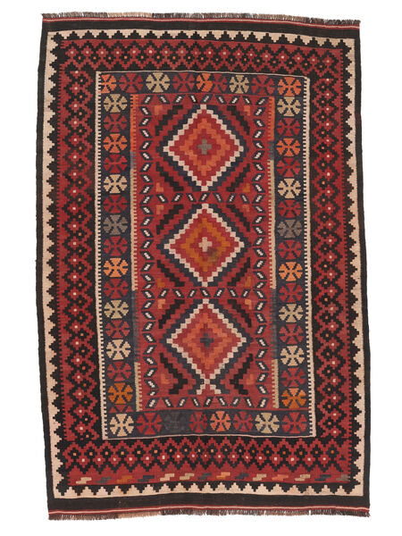 137X205 Kilim Maimane Rug Oriental Black/Dark Red (Wool, Afghanistan) Carpetvista