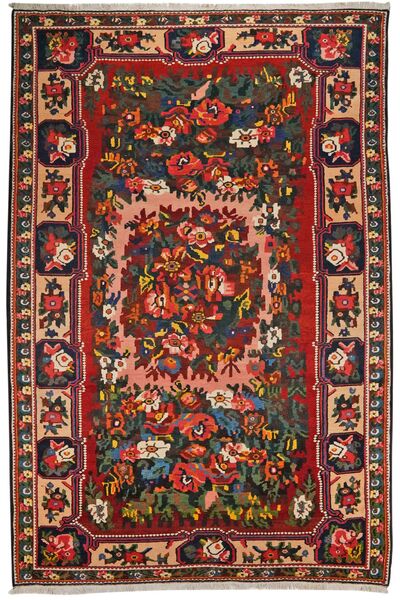  220X350 Bakhtiari Rug Black/Dark Red Persia/Iran