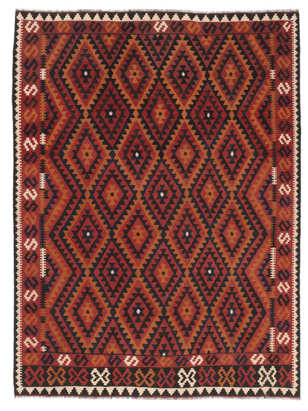  203X275 Kilim Maimane Rug Dark Red/Black Afghanistan Carpetvista