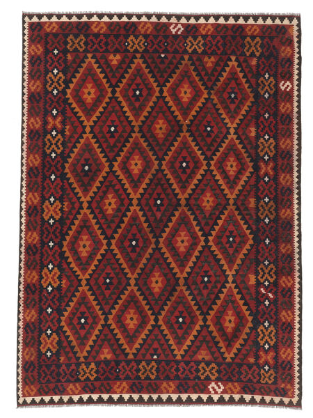 Kilim Maimane Rug 201X288 Dark Red/Black Wool, Afghanistan Carpetvista