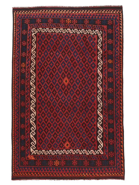  Kilim Maimane Rug 194X304 Wool Black/Dark Red Carpetvista