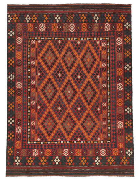 204X277 Kilim Maimane Rug Oriental Dark Red/Black (Wool, Afghanistan) Carpetvista