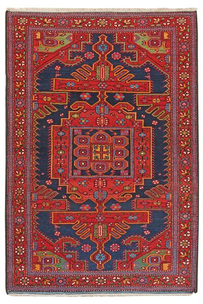  130X195 Hamadan Rug Dark Red/Black Persia/Iran