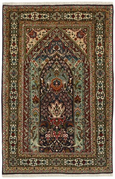  Persian Tabriz 40 Raj Rug 100X147 Black/Brown