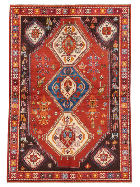 162X238 Kazak Fine Rug Oriental Dark Red/Black (Wool, Afghanistan) Carpetvista