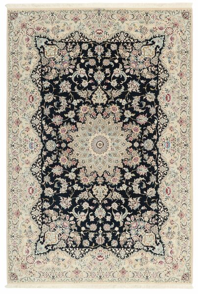  140X207 Nain 6La Sherkat Farsh Rug Black/Beige Persia/Iran