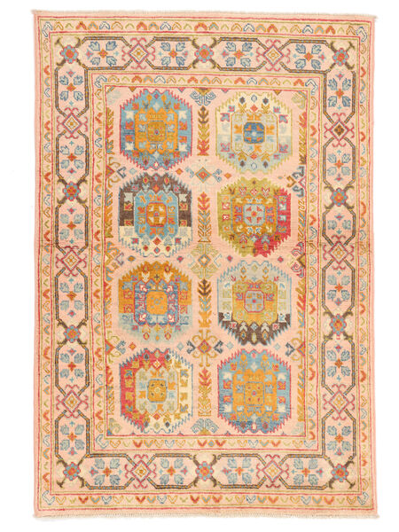  Oriental Kazak Fine Rug 98X146 Orange/Beige Wool, Afghanistan Carpetvista