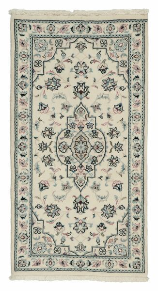 Nain 9La Rug 72X138 Green/Yellow Wool, Persia/Iran