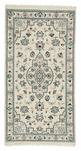 Nain 9La Rug 71X140 Green/Yellow Wool, Persia/Iran