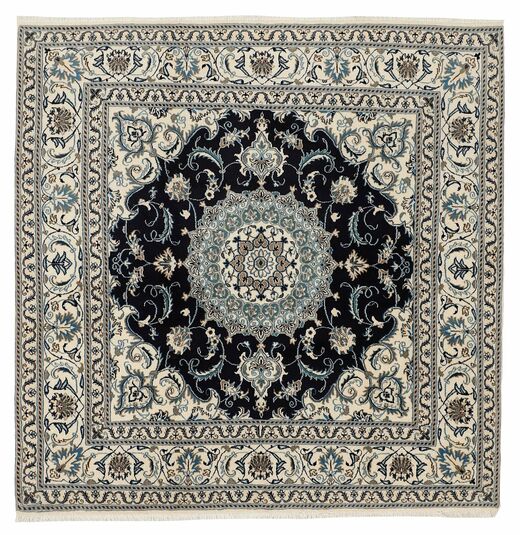  Oriental Nain Rug 196X200 Square Black/Dark Green Wool, Persia/Iran