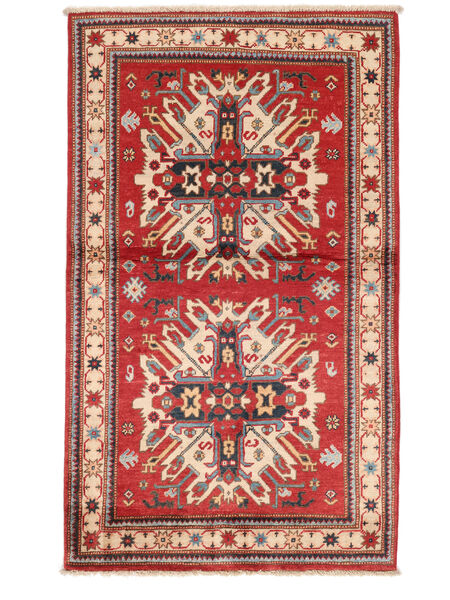  Kazak Fine Rug 87X148 Wool Dark Red/Beige Small Carpetvista