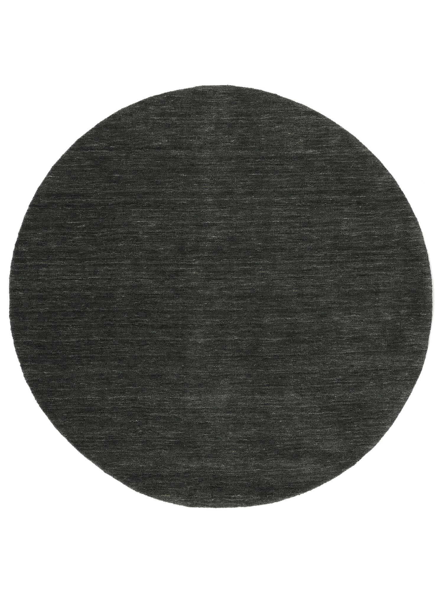 Handloom - Black / Grey, Round Ø 200 cm Wool Rug - Rugvista