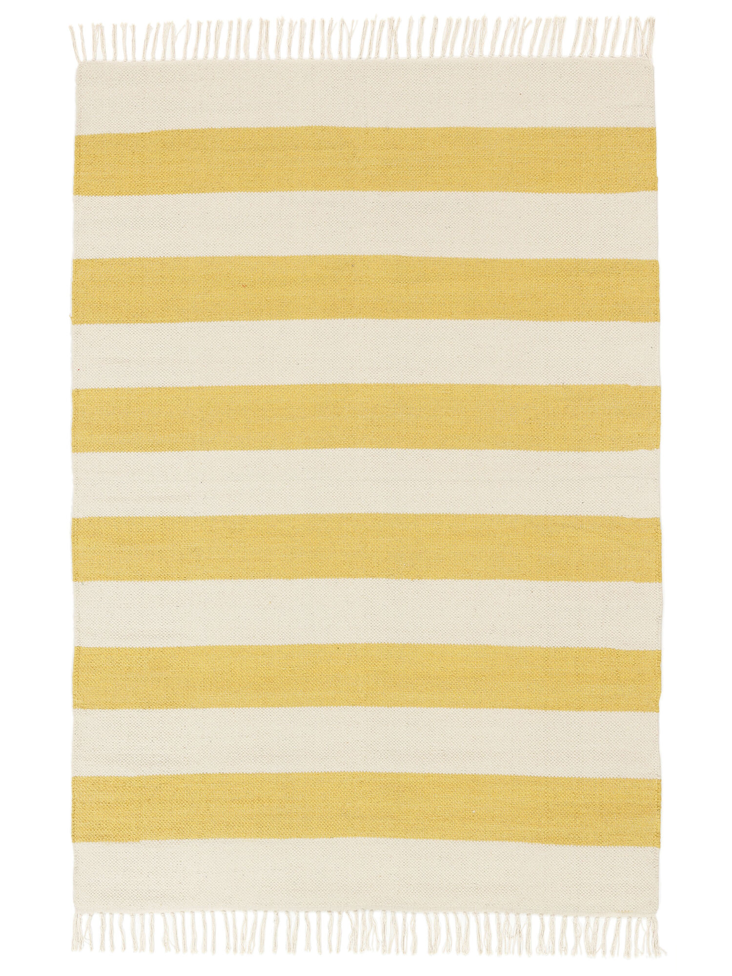 bomull stripe Matta - Gul 140x200
