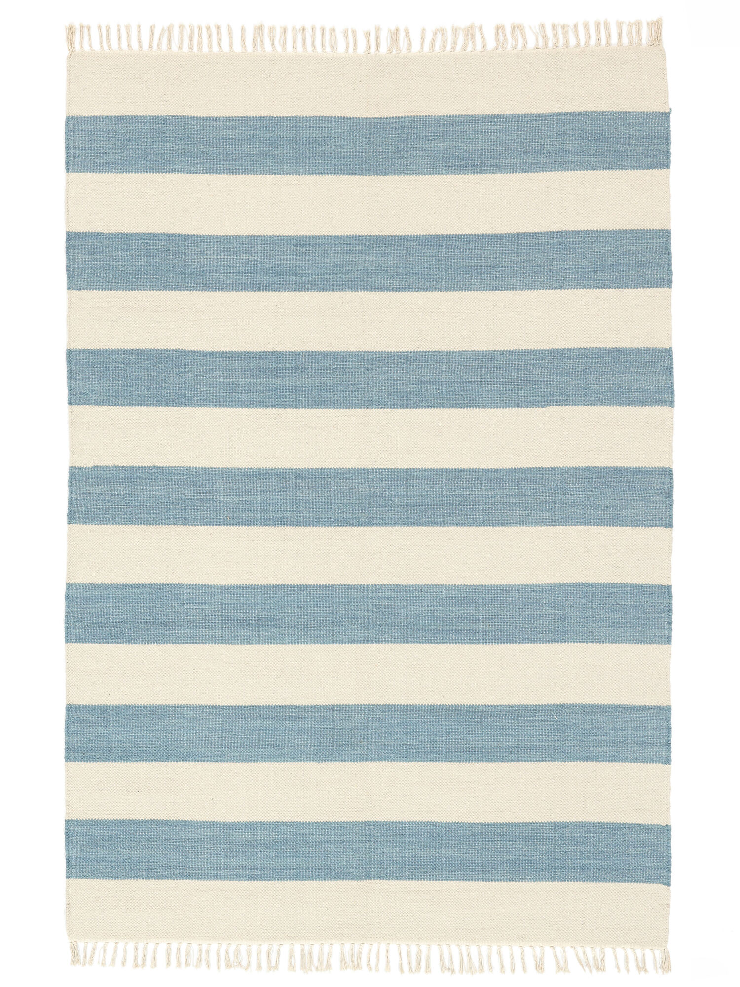 bomull stripe Matta - Ljusbl&aring; 160x230