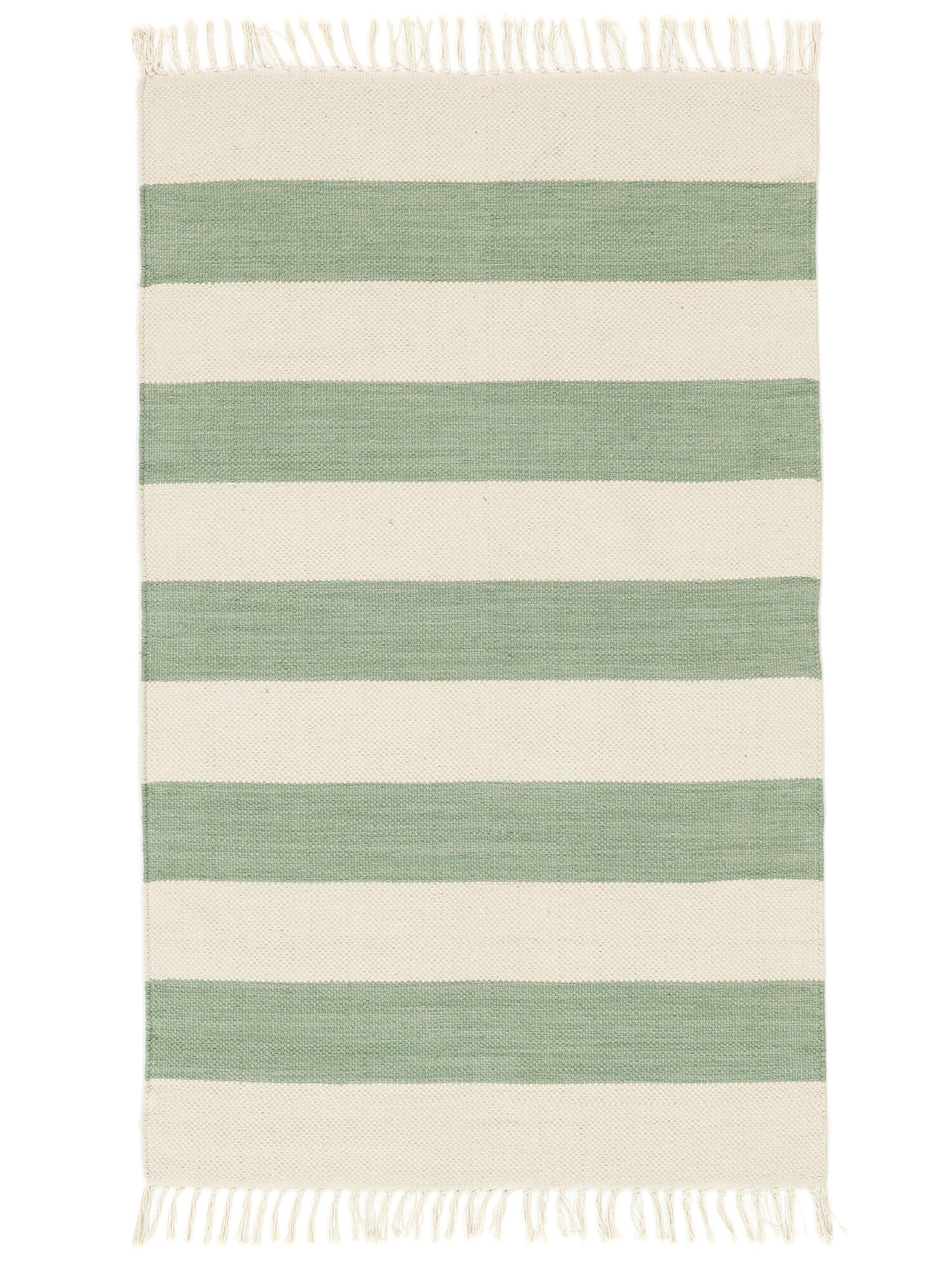 bomull stripe Matta - Mintgr&ouml;n 100x160