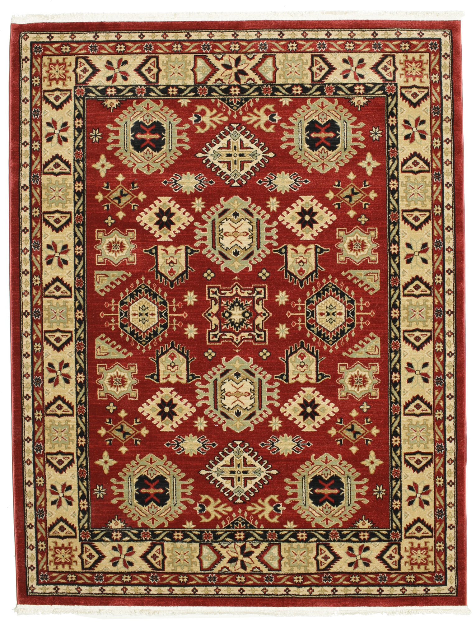 Shirvan Kazak Matta - Röd / Beige 200x250