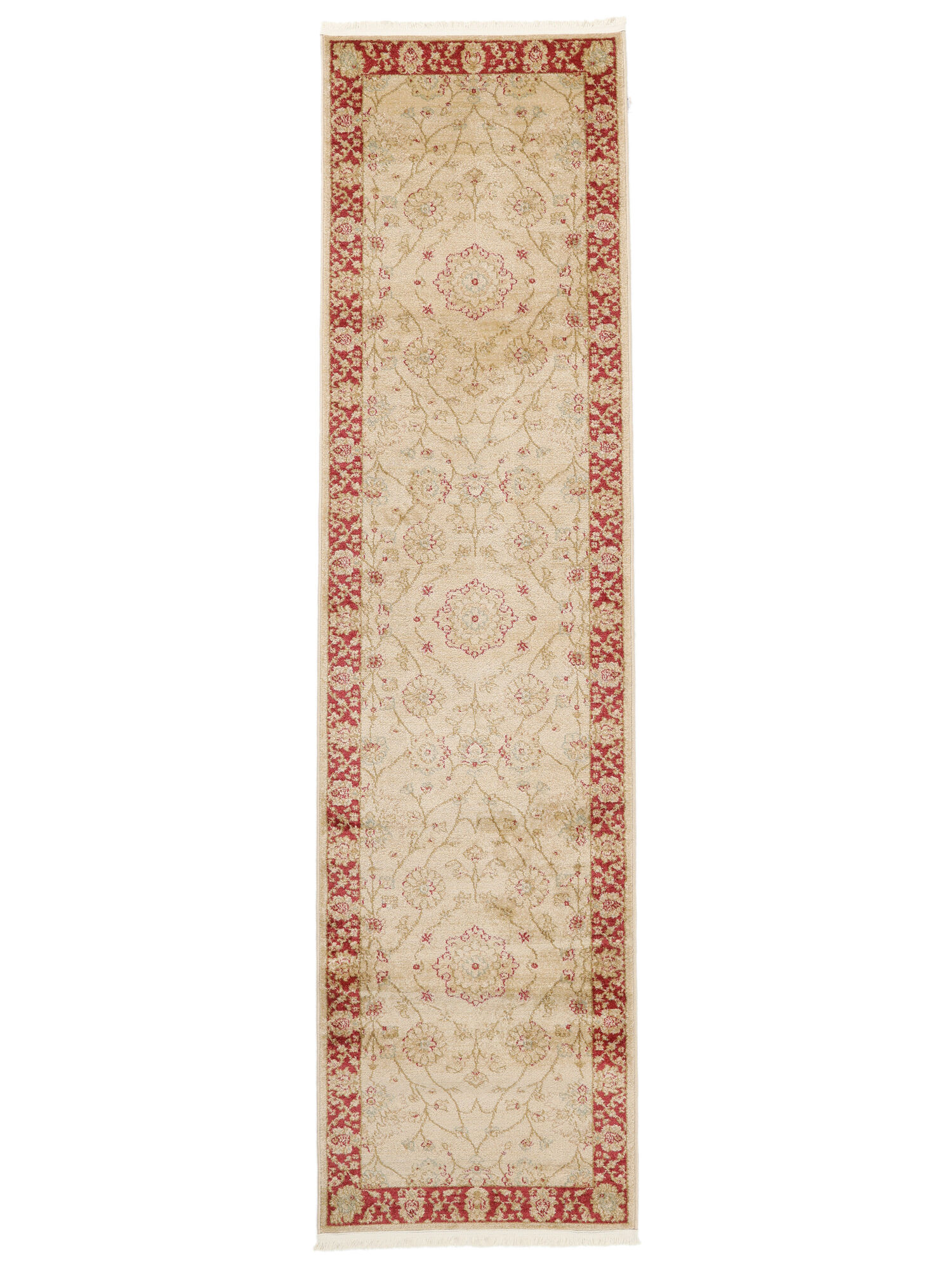 Farahan Ziegler Matta - Beige / Röd 80x300