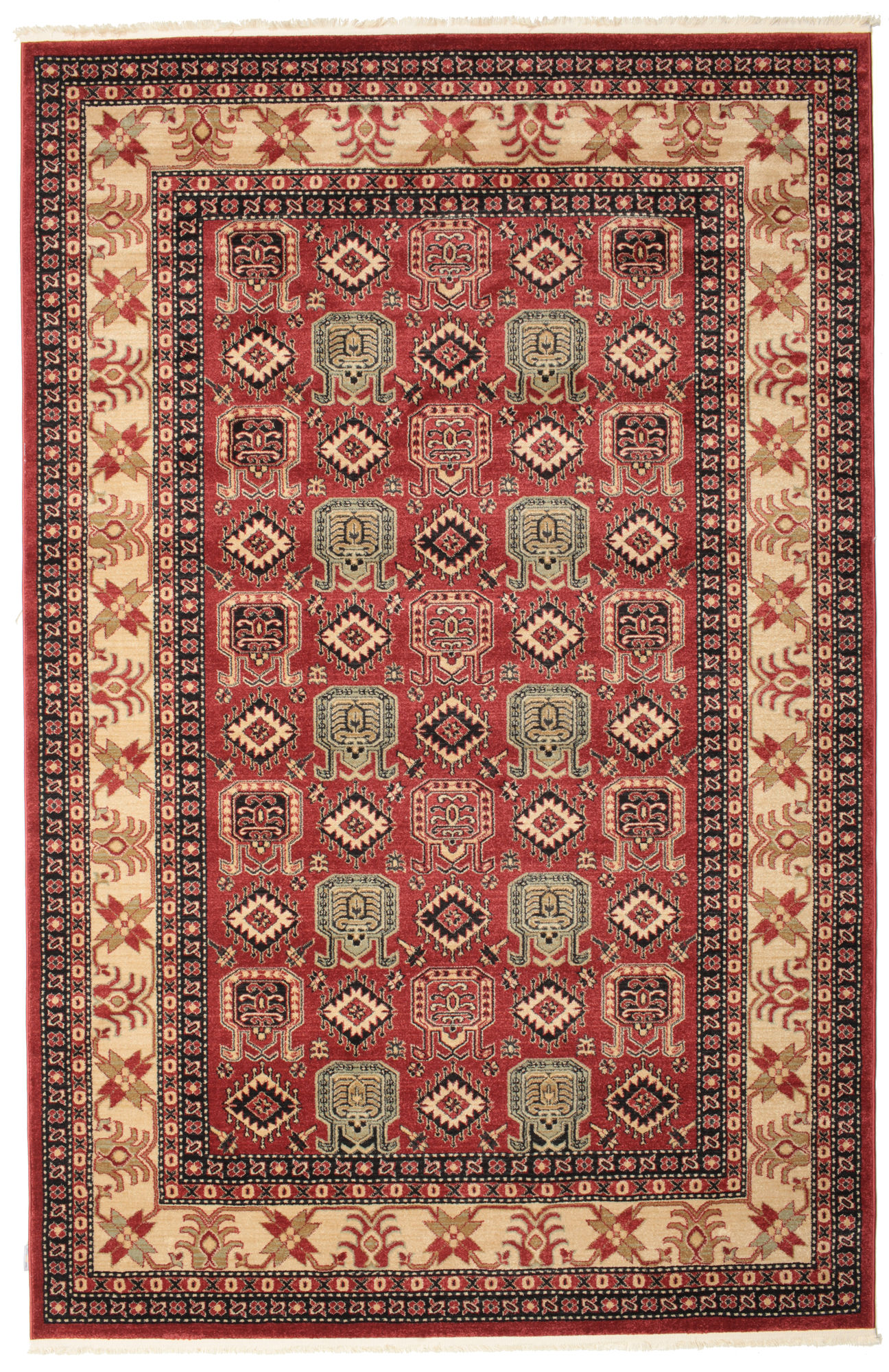 Kazak Simav Matta - Röd / Beige 200x300