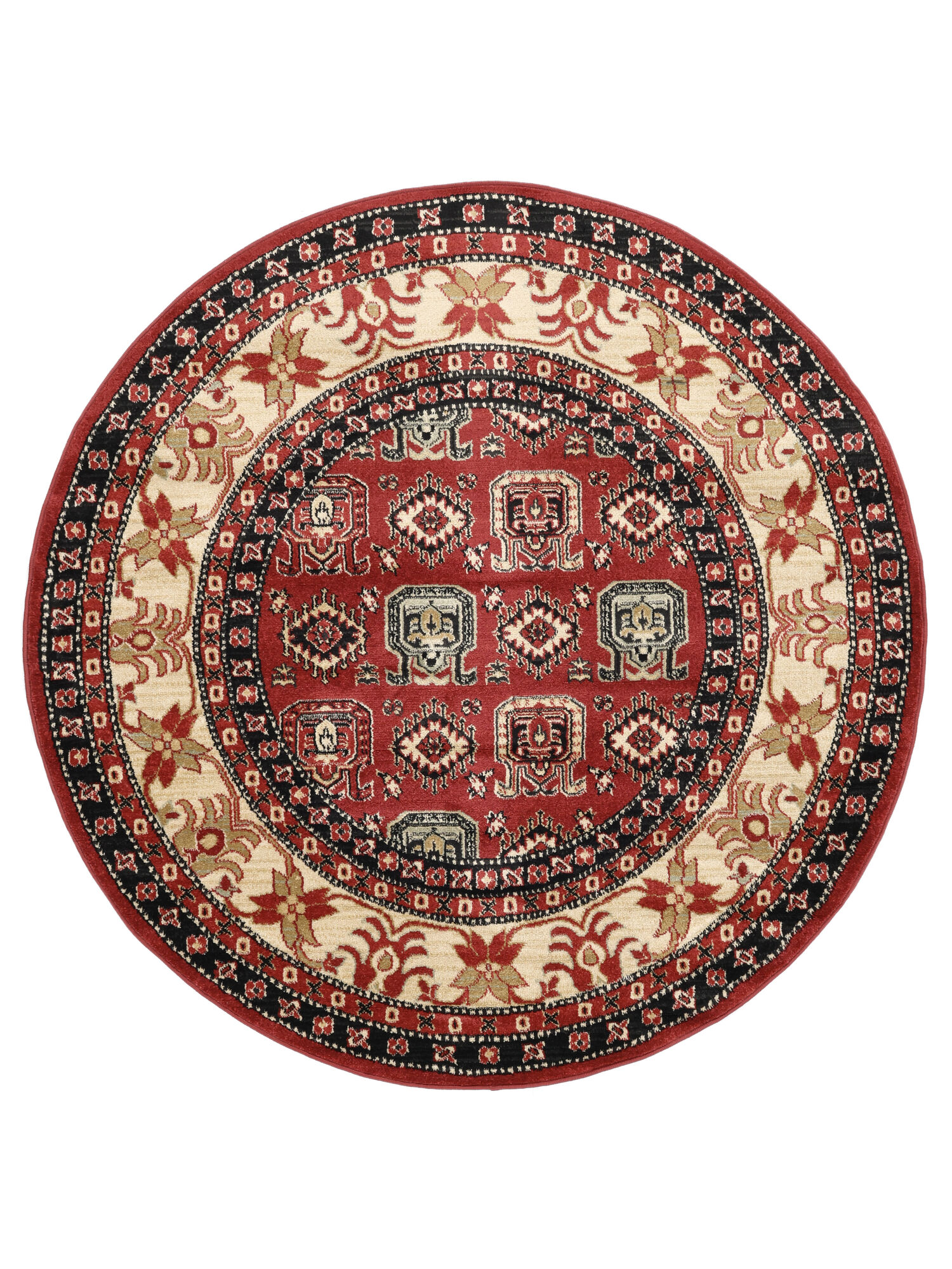 Kazak Simav Matta - Röd / Beige Ø 150