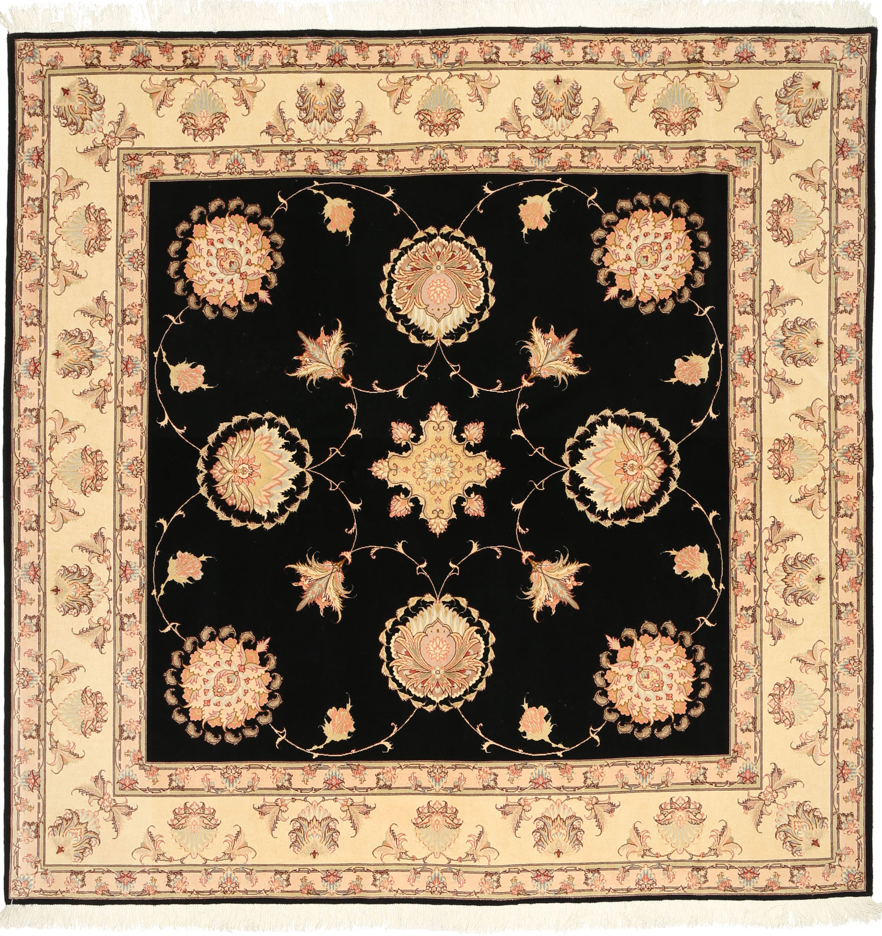 
    Tabriz 50 Raj with silk - Beige - 203 x 205 cm
  