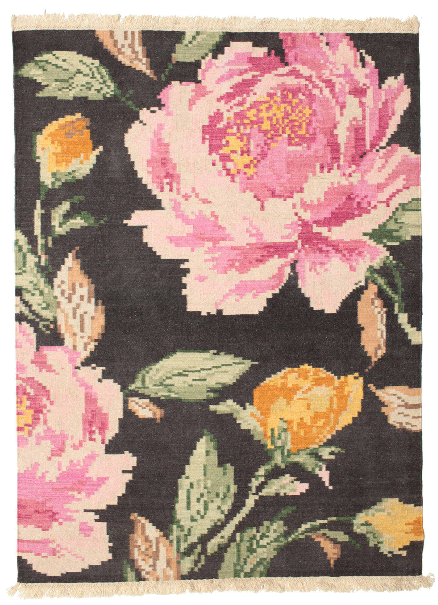Kelim Karabach Sofia Teppich – Schwarz 160×230