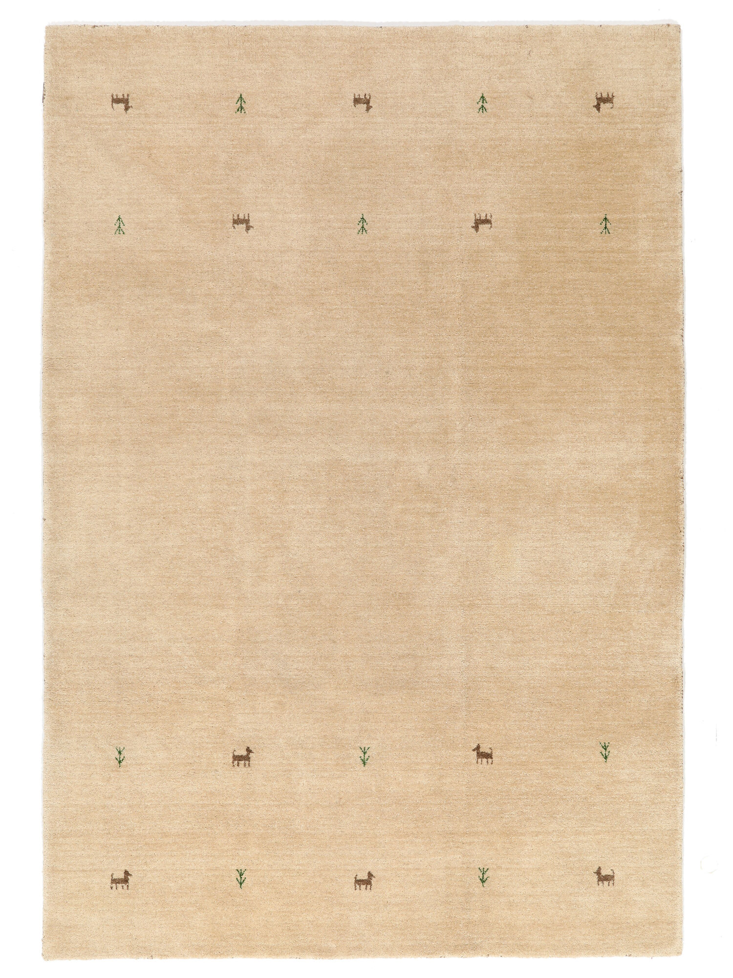 Gabbeh loom Two Lines Matta - Beige 140x200