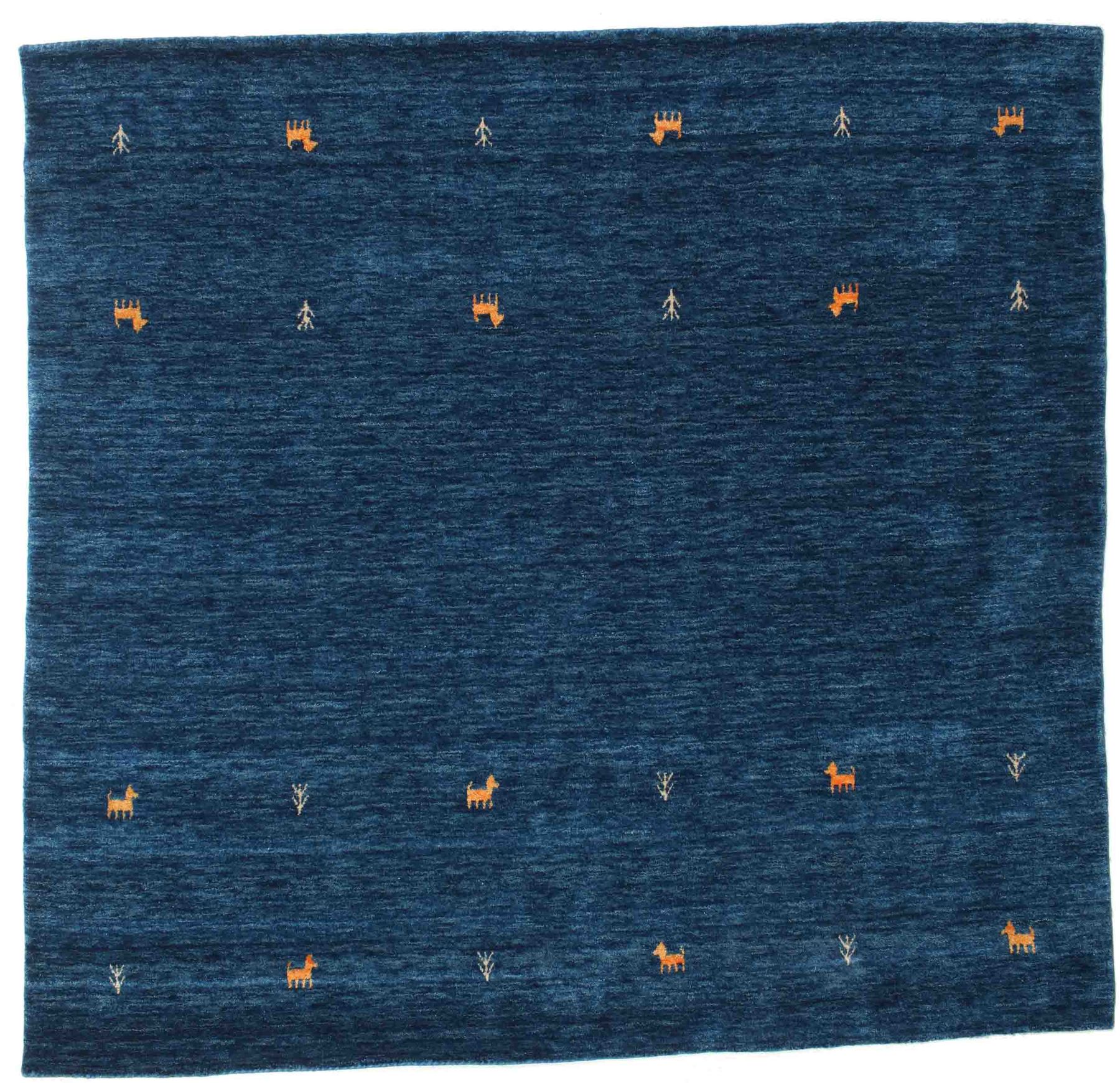 
    Gabbeh loom Two Lines - Dark blue - 200 x 200 cm
  