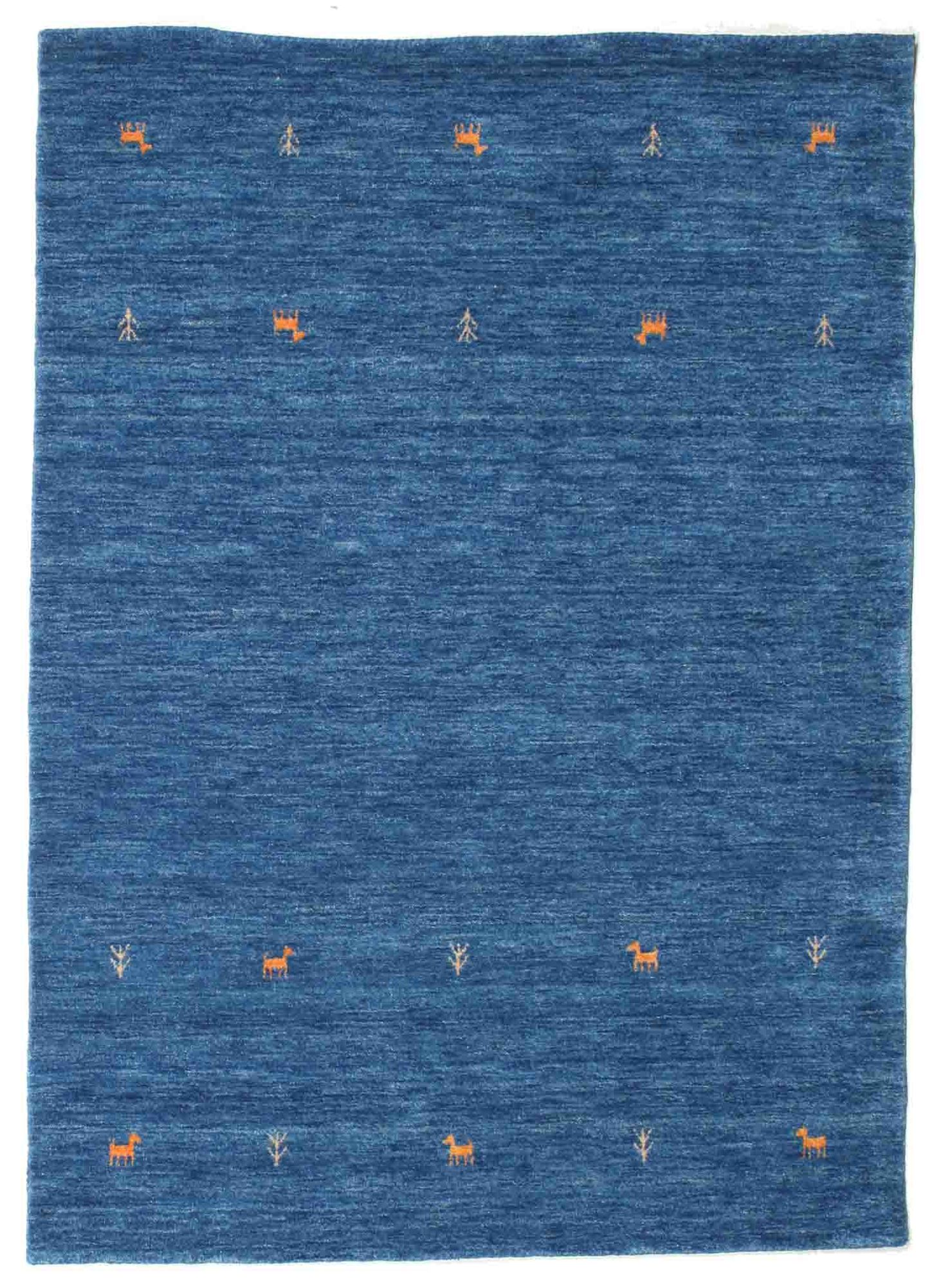 Gabbeh loom Two Lines Matta - Blå 140x200