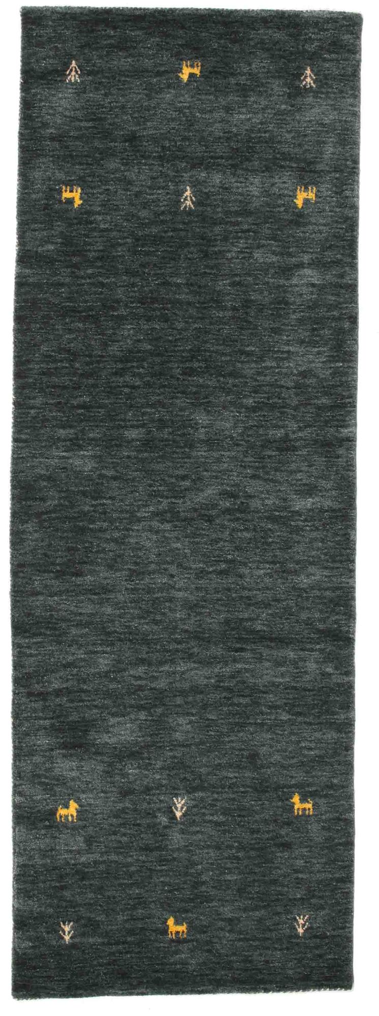 
    Gabbeh loom Two Lines - Dark grey / Green - 80 x 250 cm
  