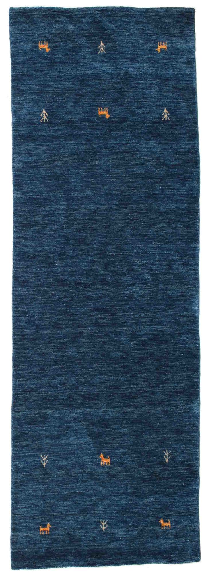 Gabbeh loom Two Lines Matta - Mörkblå 80x250