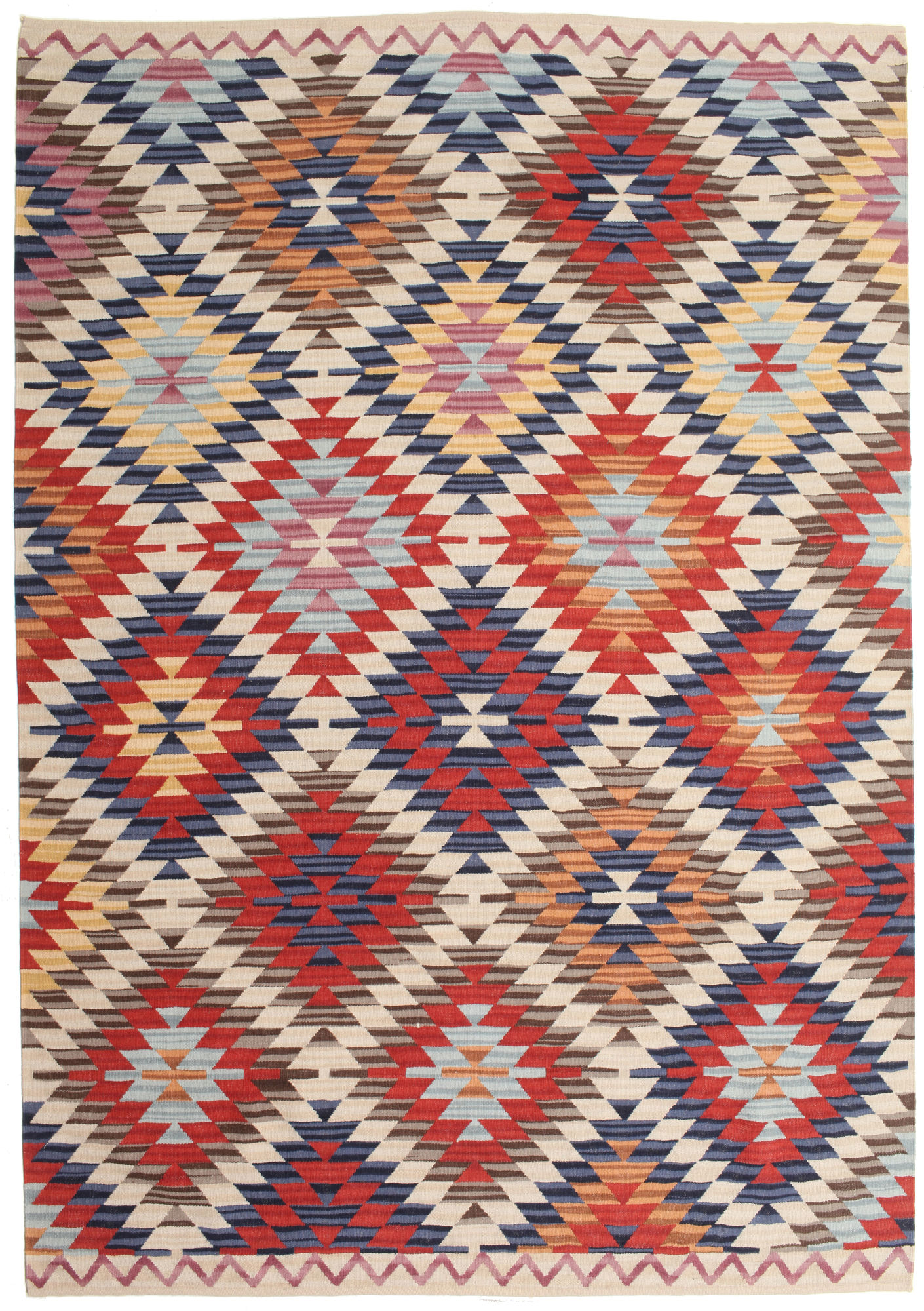Kilim Usak - Multicolore 180 x 275 cm Tappeto Di Lana - Rugvista