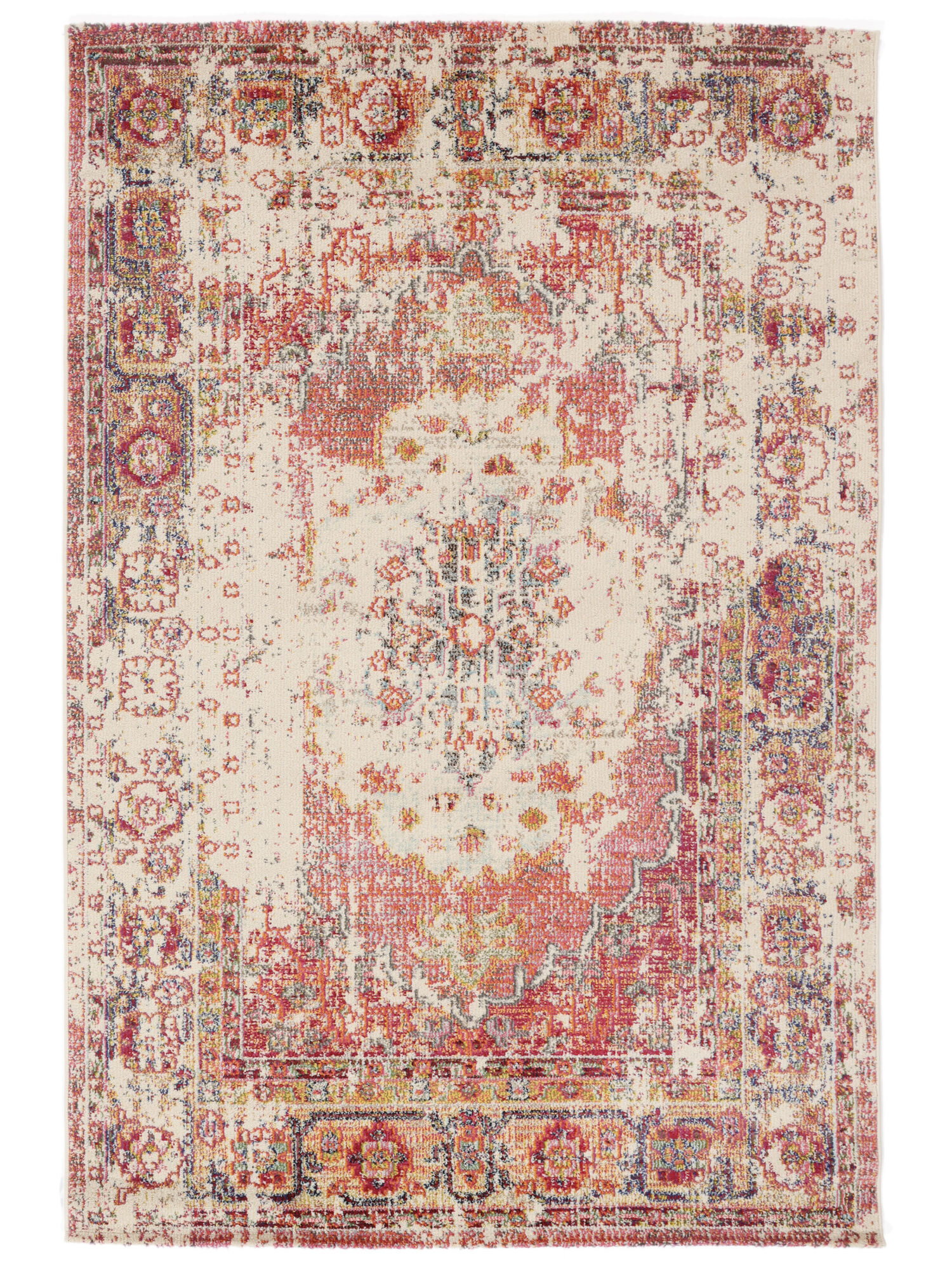 Ava Matta - Korallröd / Beige 200x300