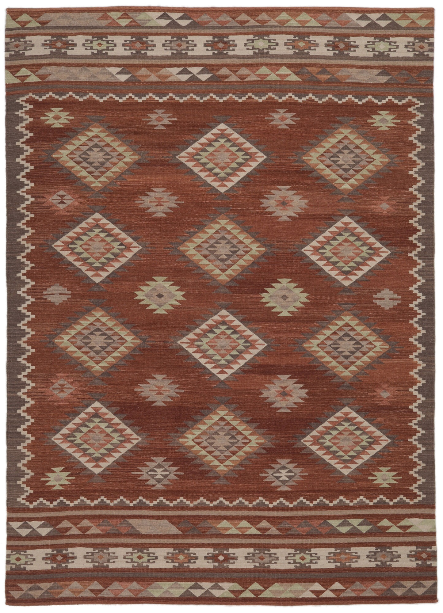 Kelim Malatya Teppich – Braun 240×340