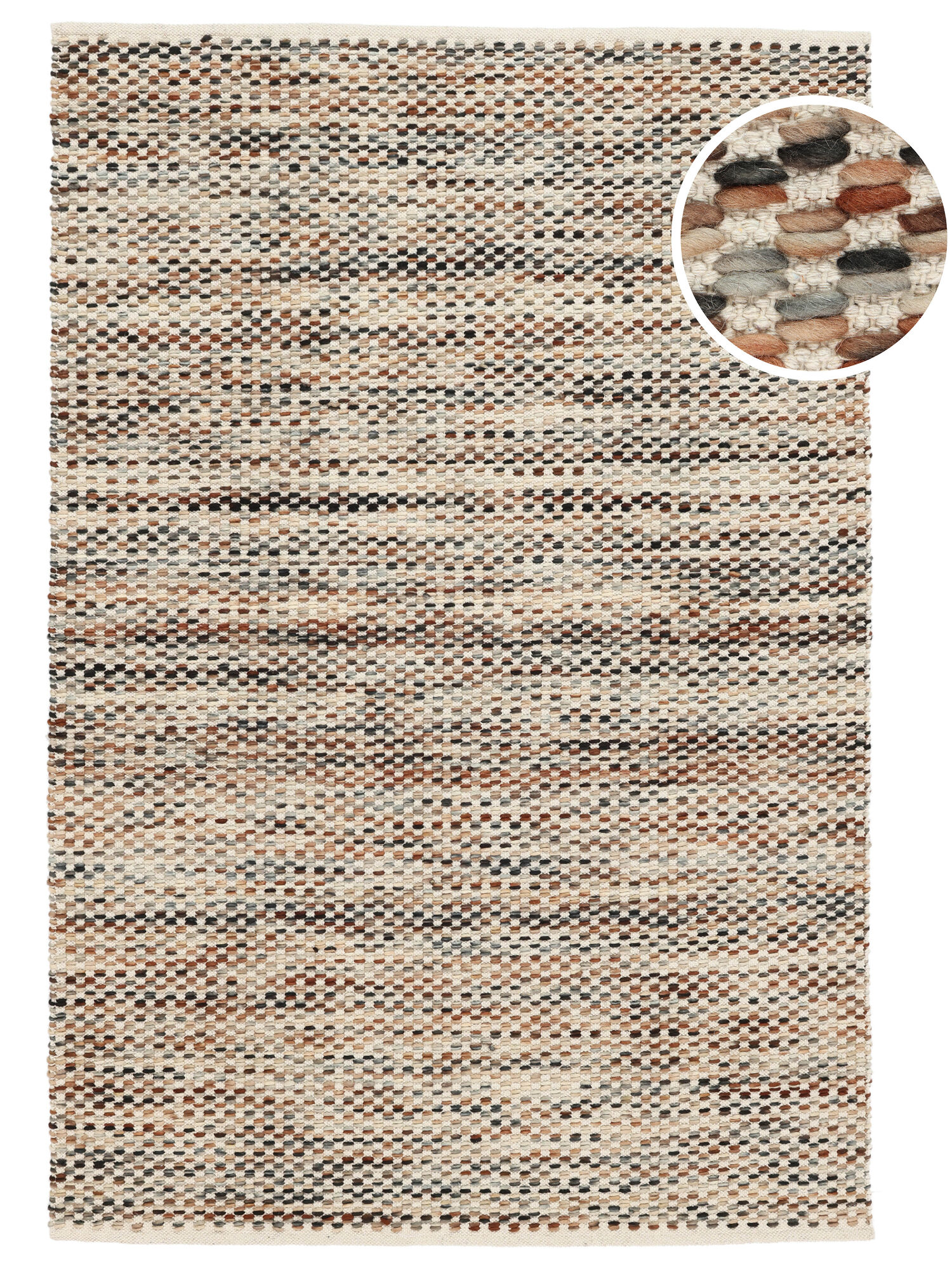 Pebbles Matta - Rostr&ouml;d / Brun 200x250