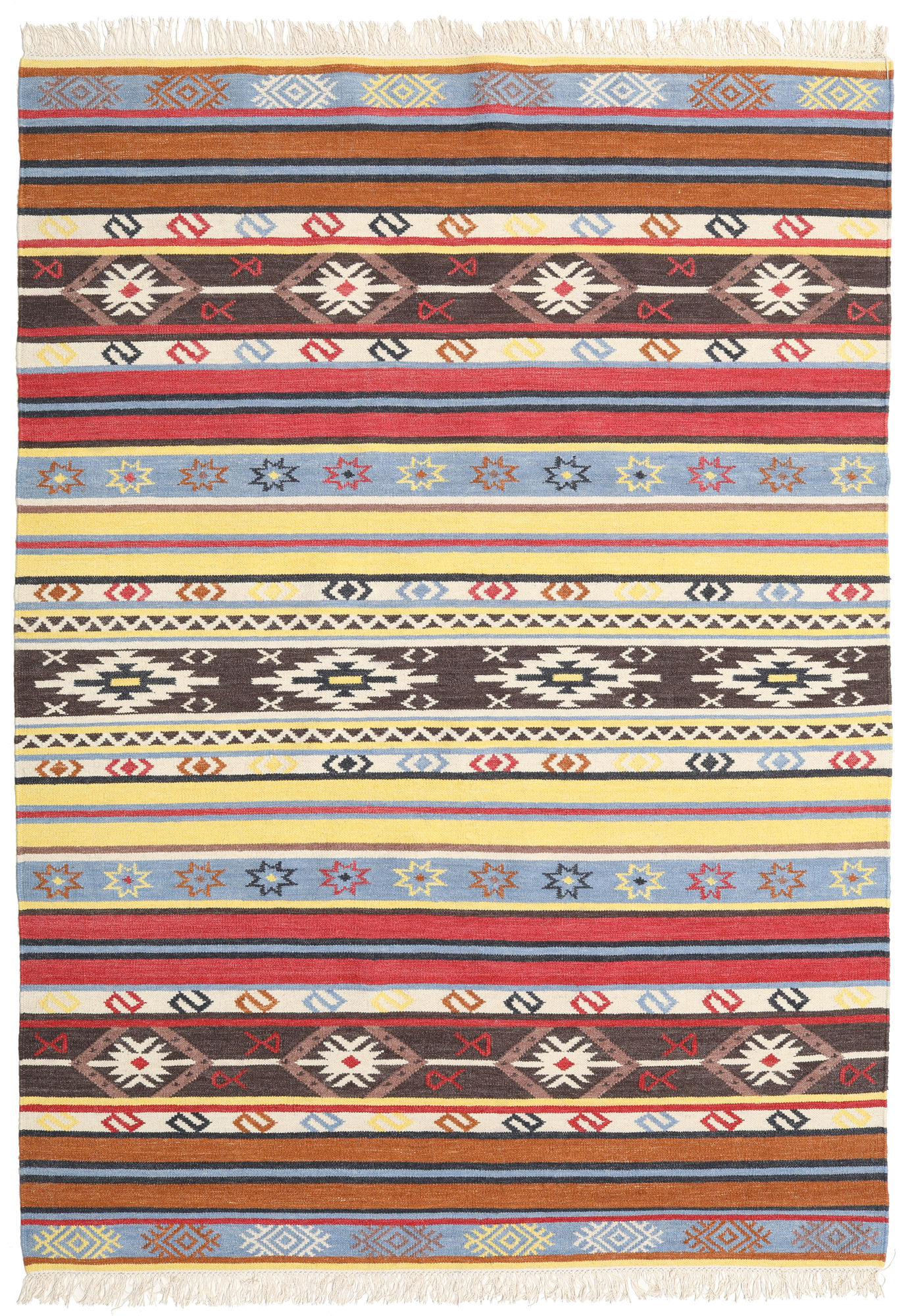 Kelim Navaja Teppich – Braun / Mehrfarbig 170×240