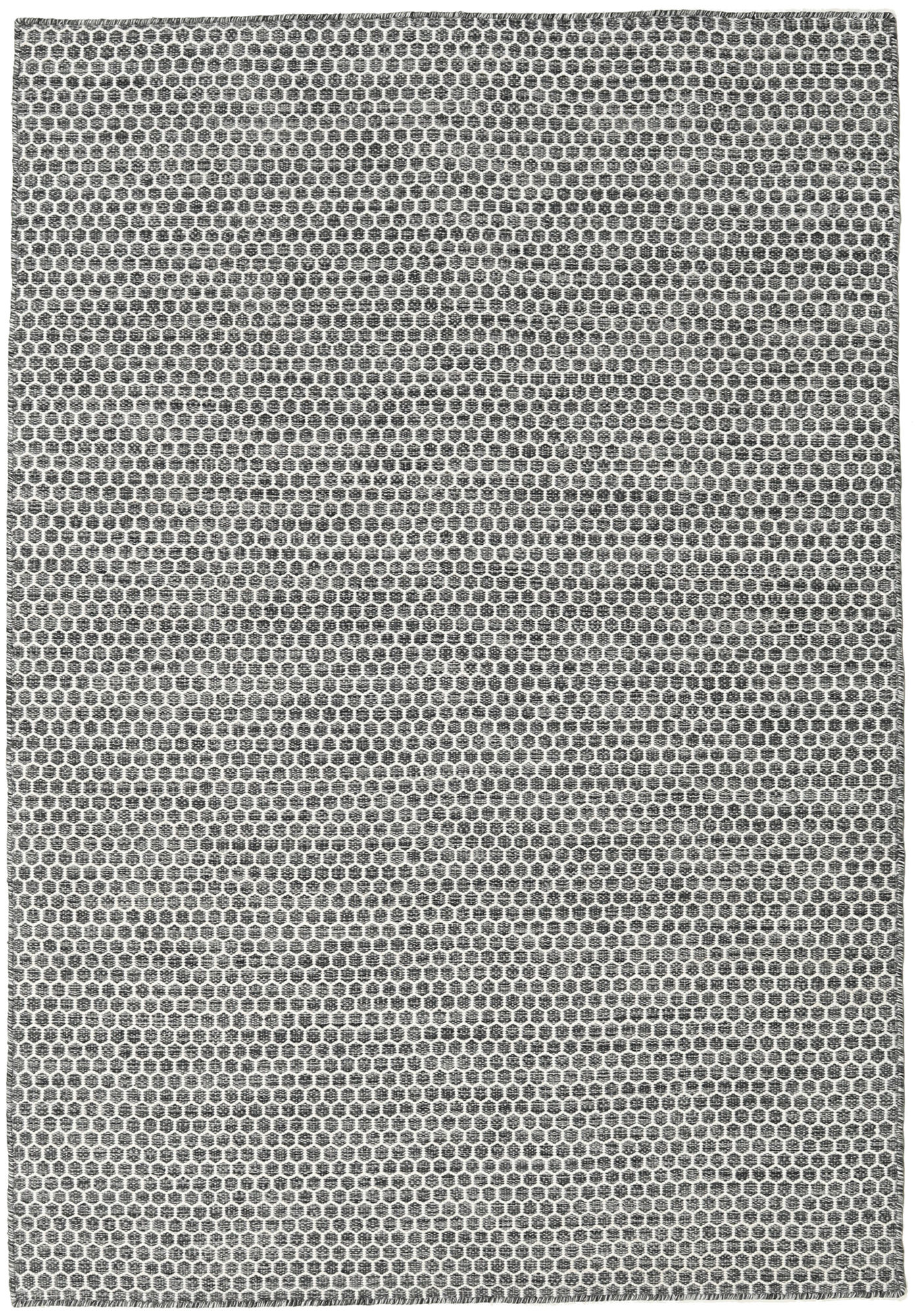 Kelim Honey Comb Teppich – Schwarz / Grau 160×230