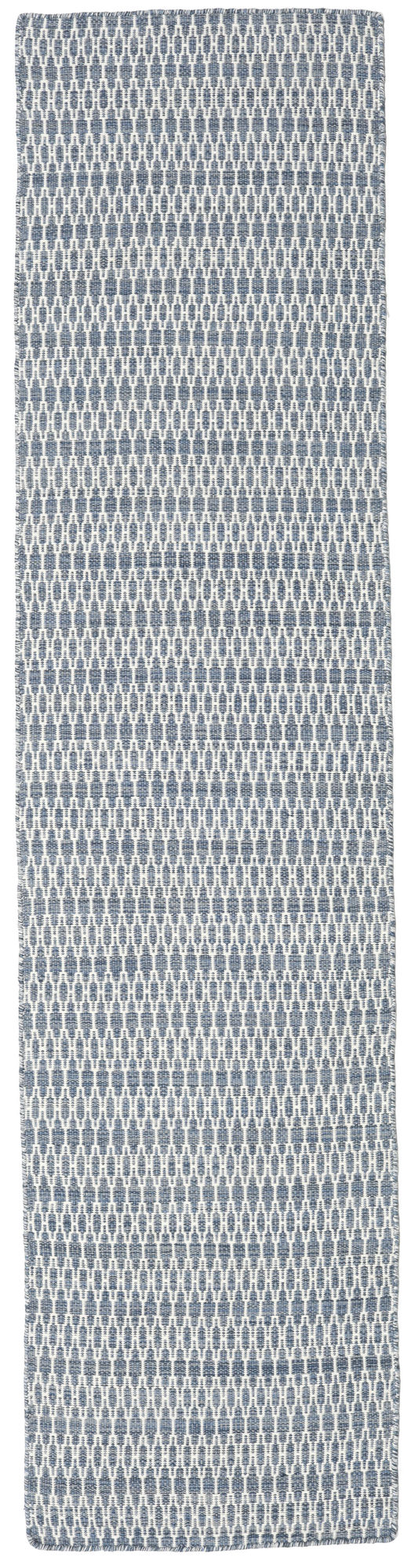 Kelim Long Stitch Teppich – Blau 80×340