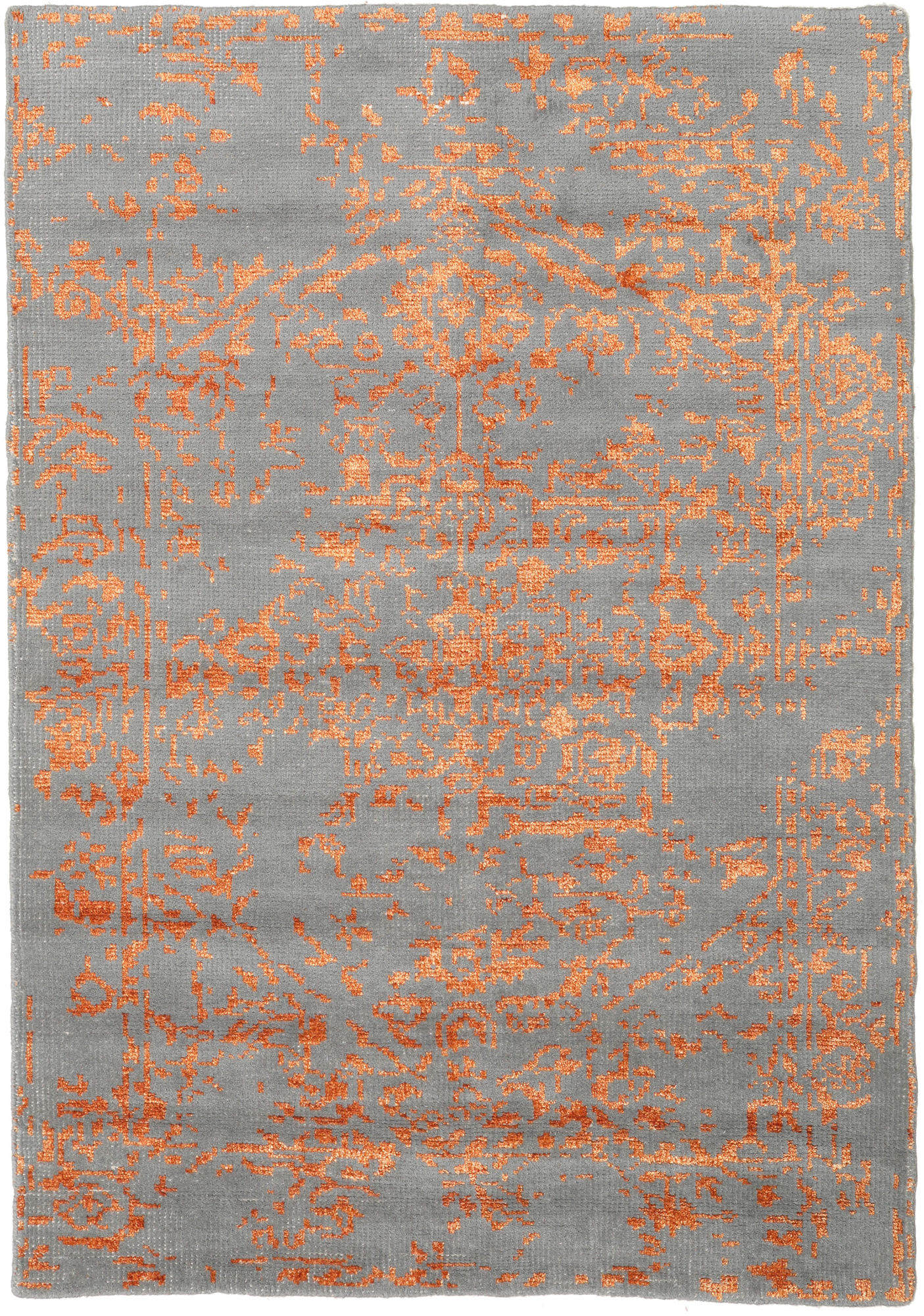 Orient Express Teppich – Grau / Orange 140×200